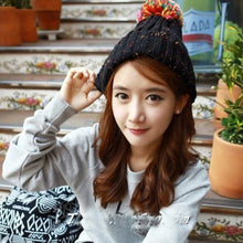 Warm Braided Knitted Hat Ski Beanie Ball Caps Large Ball Hats for Men J4U66