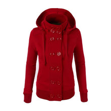Warm Coat Women Double-breasted Long Sleeve Jacket Hoodies Outwear M-XXL J4U66