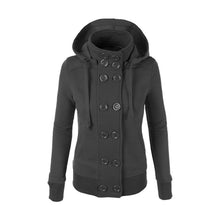 Warm Coat Women Double-breasted Long Sleeve Jacket Hoodies Outwear M-XXL J4U66