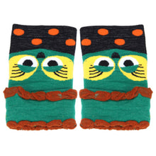 Women Glove Wool Warmer Owl Pattern Knitted Mitten Half-finger Gloves Fast Shipping J4U66