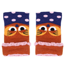 Women Glove Wool Warmer Owl Pattern Knitted Mitten Half-finger Gloves Fast Shipping J4U66