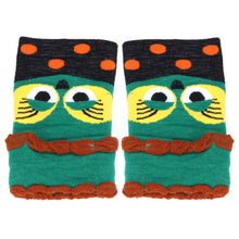 Women Glove Wool Warmer Owl Pattern Knitted Mitten Half-finger Gloves Fast Shipping J4U66