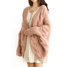 womens loose thick wool sweater batwing sleeve knit cardigan jacket coats J4U66