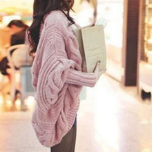 Women's Loose Thick Wool Sweater Batwing Sleeve Knit Cardigan Jacket Coats PY5 J4U66