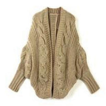 womens loose thick wool sweater batwing sleeve knit cardigan jacket coats J4U66