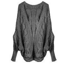 Women's Loose Thick Wool Sweater Batwing Sleeve Knit Cardigan Jacket Coats PY5 J4U66
