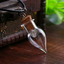 Wish water drop bottle necklace Gifts For Lady s real dandelion seeds bottle Irish botanical pendant Necklace J4U66