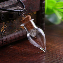 Wish water drop bottle necklace Gifts For Lady s real dandelion seeds bottle Irish botanical pendant Necklace J4U66