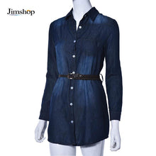 Woman Denim Dress Sexy V-Neck Long Sleeve Plus Size Slim Blue Casual Vestido DressesCowboys Dresses Vestidos J4U66