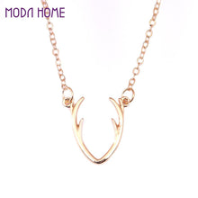 woman girl zinc alloy animal deer horn pendant necklace clavicle chain necklace jewelry for women party wedding gift J4U66