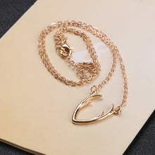woman girl zinc alloy animal deer horn pendant necklace clavicle chain necklace jewelry for women party wedding gift J4U66