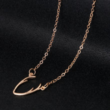 woman girl zinc alloy animal deer horn pendant necklace clavicle chain necklace jewelry for women party wedding gift J4U66