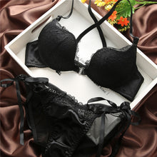 Woman Lingerie Sexy Front Buckle Bras Front Closure U Shape Push Up Bra and Panty Set Y2 J4U66