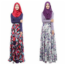 Woman's Kaftan Abaya Jilbab Islamic Muslim Party Wear Long Sleeve Floral Maxi Dress PY3 J4U66
