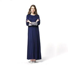 Woman's Kaftan Abaya Jilbab Islamic Muslim Wear Sequin Long Sleeve Maxi Dresses PY3 J4U66