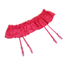 women 4 colors sexy thongs lace stocking suspender lingeries dual layer garter belts J4U66