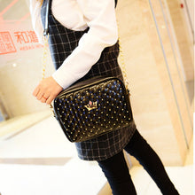 Women Bag Fashion Women Messenger Bags Rivet Chain Shoulder Bag PU Leather Crossbody J4U66
