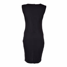 Women Bandage Bodycon Sleeveless Slim Evening Dress White Black Asymmetrical Striped Mini Dress O Neck Sexy Party Dress J4U66