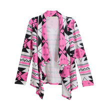women basic coats knitted cardigan striped geometric print asymmetric open front casual thin coat abrigos mujer J4U66