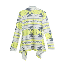 women basic coats knitted cardigan striped geometric print asymmetric open front casual thin coat abrigos mujer J4U66
