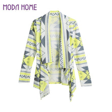 women basic coats knitted cardigan striped geometric print asymmetric open front casual thin coat abrigos mujer J4U66