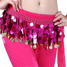 Women Belly Dance Hip Skirt Scarf Wrap Crystal Sequins Belt Coins Dancewear J4U66