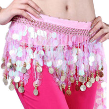 Women Belly Dance Hip Skirt Scarf Wrap Crystal Sequins Belt Coins Dancewear J4U66
