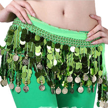 Women Belly Dance Hip Skirt Scarf Wrap Crystal Sequins Belt Coins Dancewear J4U66