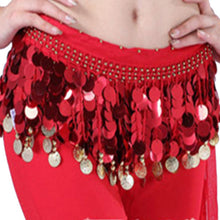 Women Belly Dance Hip Skirt Scarf Wrap Crystal Sequins Belt Coins Dancewear J4U66