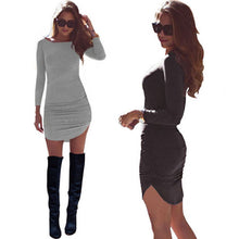 women bodycon long sleeve dress ladies party casual mini dresses J4U66