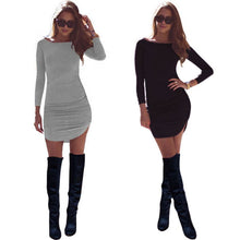 Bodycon Long Sleeve Dress Ladies Party Casual Mini Dresses S-XLJFY66