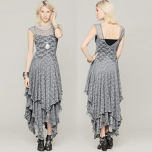 Boho Hippie Style Asymmetrical Lace Bodycon Dress Sexy Long Double Layered Ruffled Trimming Low V-Back Dresses J4U66