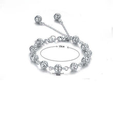 Women Bracelets Link Chain Charm Strand Bracelet Women Jewelry Bangles Silver Plated Hollow Ball Bracelet J4U66