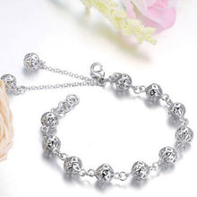 Women Bracelets Link Chain Charm Strand Bracelet Women Jewelry Bangles Silver Plated Hollow Ball Bracelet J4U66