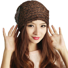 Women Braided Baggy Bowknot Beanie Knit Beret Slouchy Ski Cap Skull  J4U66