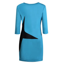 Women Casual Print Star Half Sleeve Dresses Clubwear Black Mini Dress J4U66