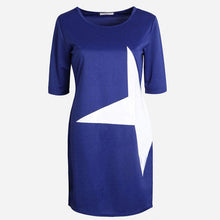 Women Casual Print Star Half Sleeve Dresses Clubwear Black Mini Dress J4U66