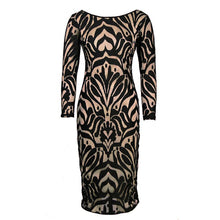 women casual sexy bodycon dress bandage tank evening party long sleeve lace pencil dress J4U66