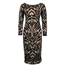 Casual Sexy Bodycon Dress Bandage Tank Evening Party Long Sleeve Lace Pencil Dress J4U66