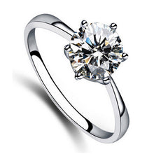 Women Charm Noble Simulated Diamond Wedding Rings Luxury Crystal Finger Rings Silver,Gold color J4U66
