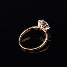 Women Charm Noble Simulated Diamond Wedding Rings Luxury Crystal Finger Rings Silver,Gold color J4U66