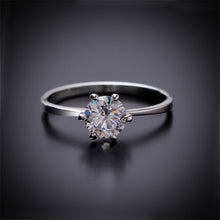 Women Charm Noble Simulated Diamond Wedding Rings Luxury Crystal Finger Rings Silver,Gold color J4U66