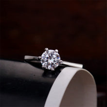 Women Charm Noble Simulated Diamond Wedding Rings Luxury Crystal Finger Rings Silver,Gold color J4U66