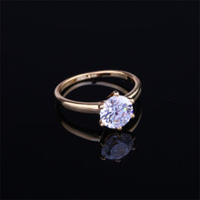 Women Charm Noble Simulated Diamond Wedding Rings Luxury Crystal Finger Rings Silver,Gold color J4U66