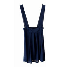Women Chiffon Flared Skirt With Suspenders Braces Pastel Elastic Waist Solid Skirts New J4U66