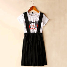 Women Chiffon Flared Skirt With Suspenders Braces Pastel Elastic Waist Solid Skirts New J4U66