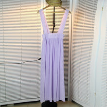 Women Chiffon Flared Skirt With Suspenders Braces Pastel Elastic Waist Solid Skirts New J4U66