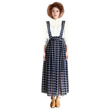 Women Chiffon Flared Skirt With Suspenders Braces Pastel Elastic Waist Solid Skirts New J4U66