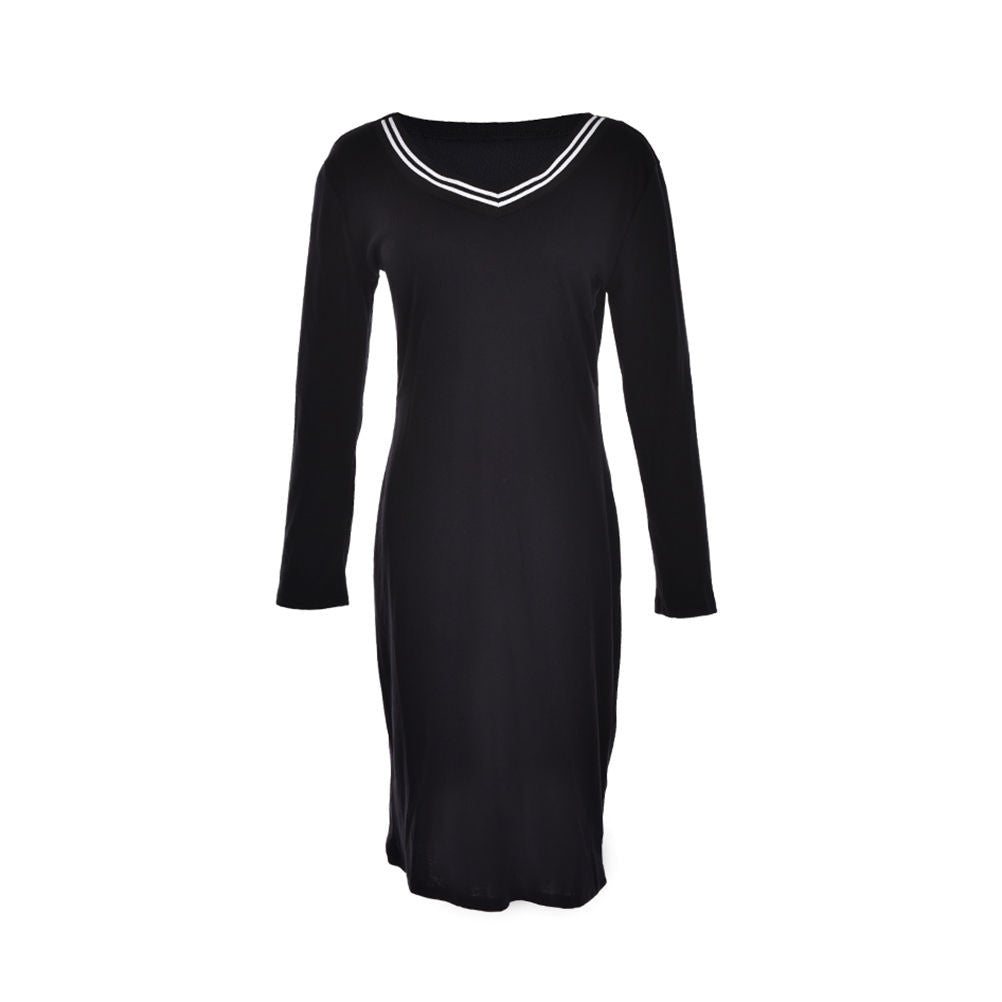 Women Clothing Sexy Bodycon Sweater Dresses Midi Dresses V-Neck Long Sleeve Knitted Skinny Pencil Dress J4U66