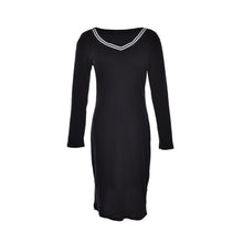 Women Clothing Sexy Bodycon Sweater Dresses Midi Dresses V-Neck Long Sleeve Knitted Skinny Pencil Dress J4U66